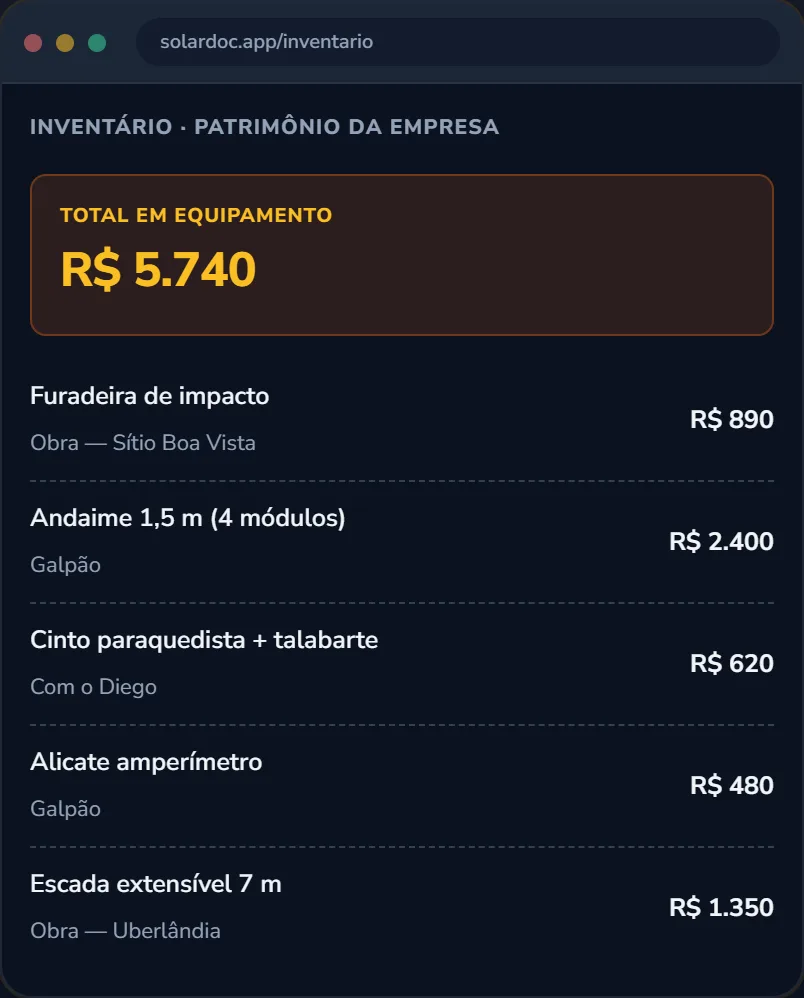 No galpão, pelo celular